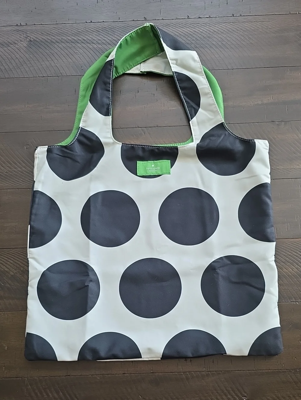 NEW Kate Spade Reusable Black & White Polka Dot Tote Bag